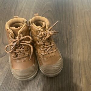 Cat & Jack Brown Suede Ankle Boots with Rubber Soles